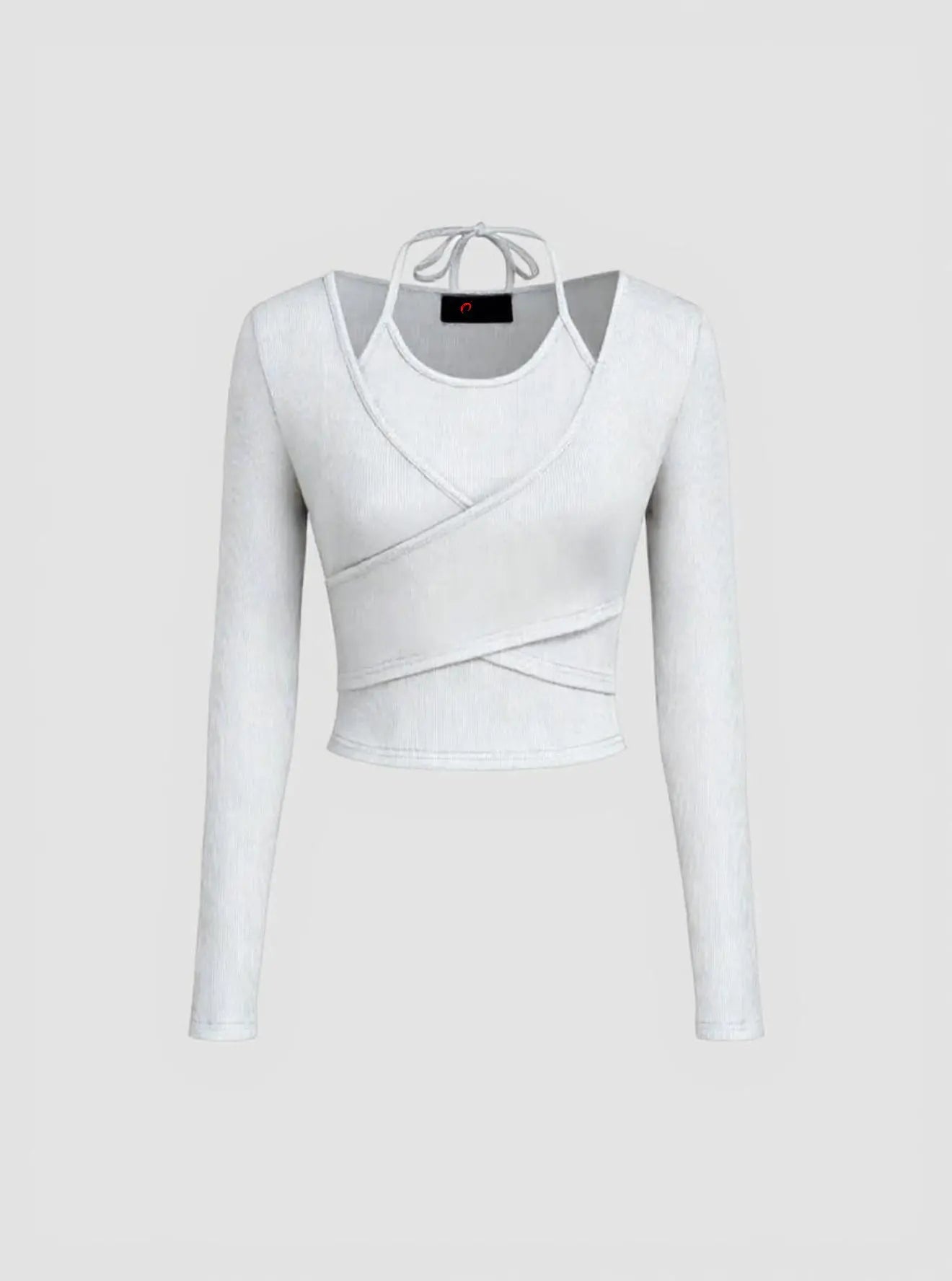 Istyle Can White Women’s Halter Neckline Knotted Cross-Wrap Crop Top My Store