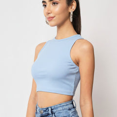light blue top