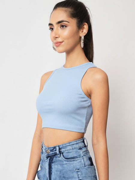 light blue top