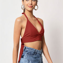 maroon top