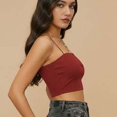 maroon top