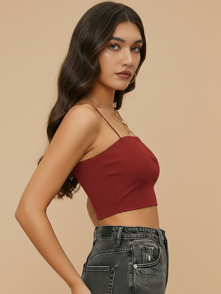 maroon top