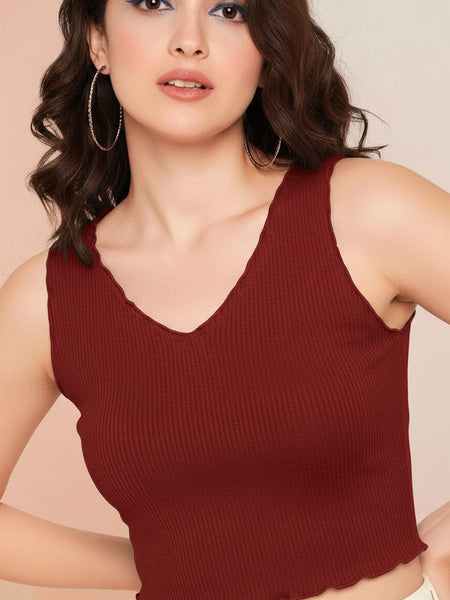 maroon top