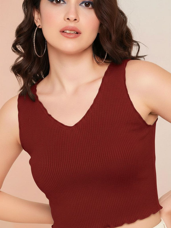 maroon top