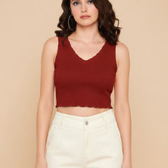 maroon top