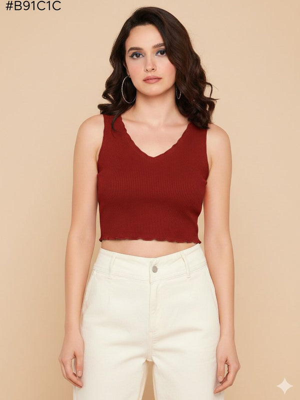 maroon top