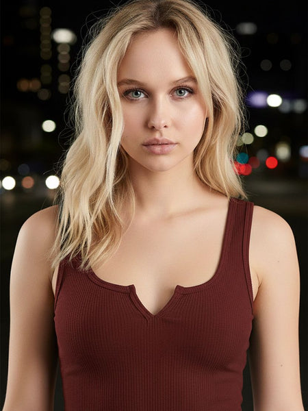 maroon top