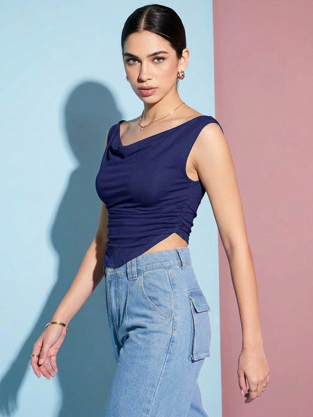 dark blue top