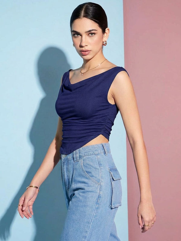 dark blue top
