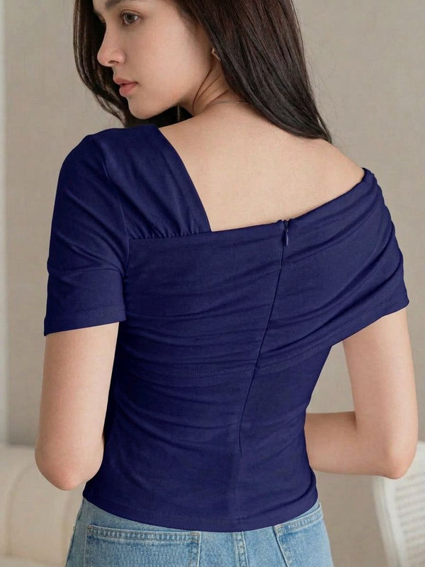 dark blue top