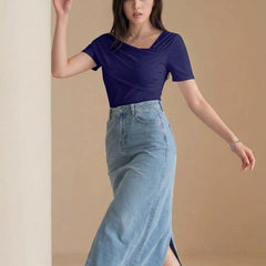 dark blue top