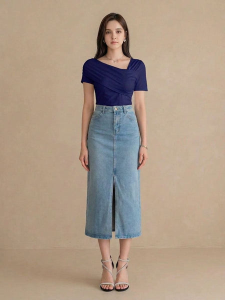 dark blue top