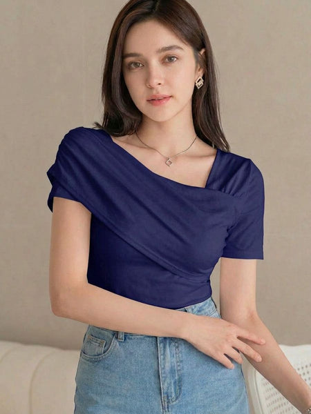 dark blue top