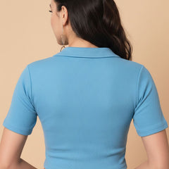 light blue top