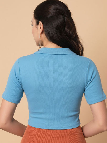 light blue top