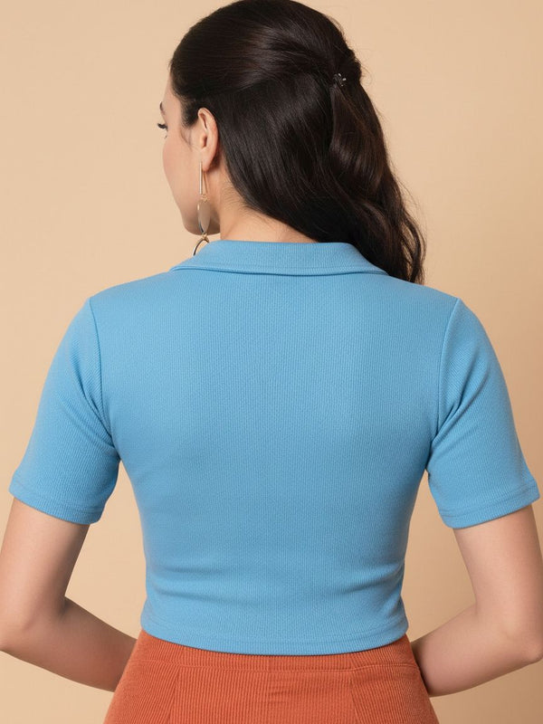 light blue top