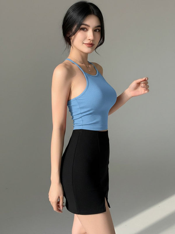 light blue top