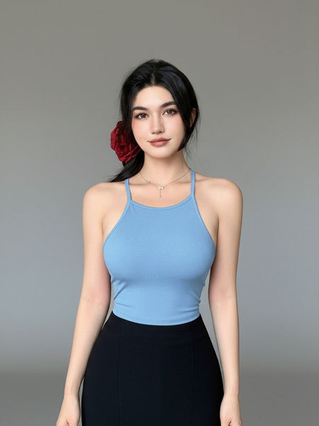 light blue top