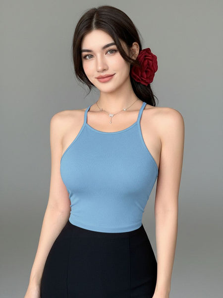 light blue top