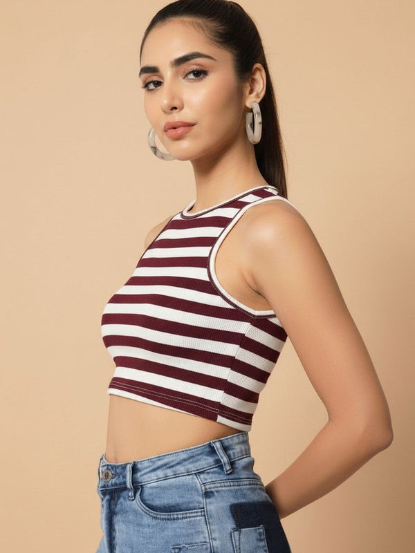 maroon top