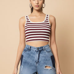maroon top