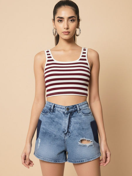 maroon top