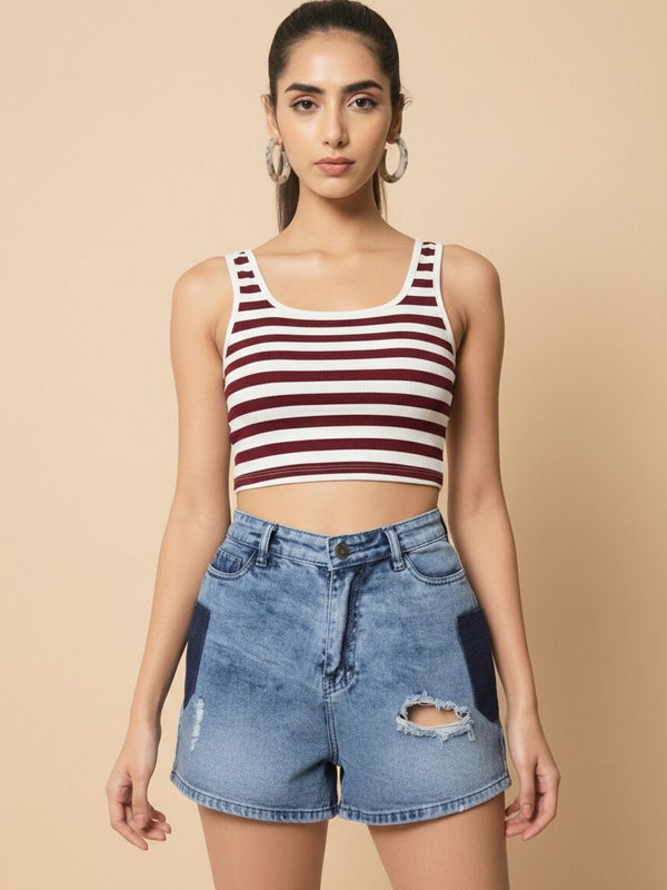 maroon top