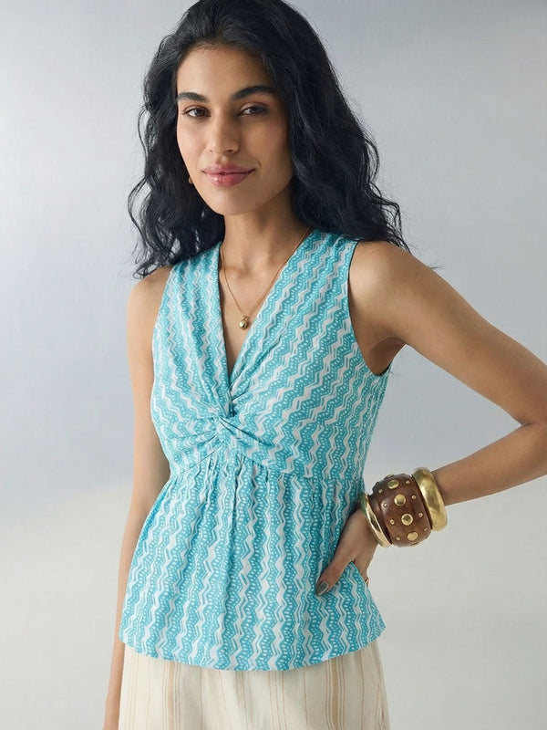 light blue top