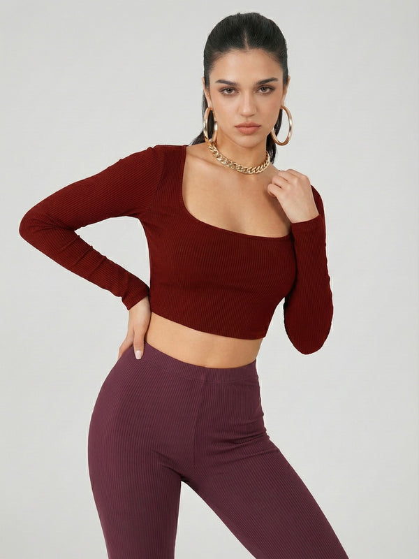 maroon top