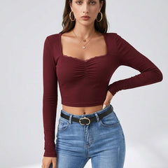 maroon top
