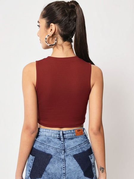 maroon top