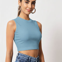 light blue top