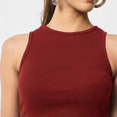 maroon top
