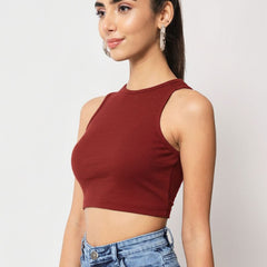 maroon top