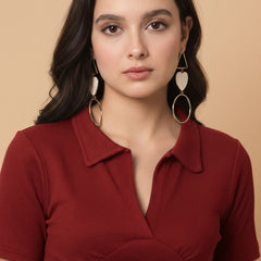 maroon top