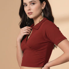 maroon top