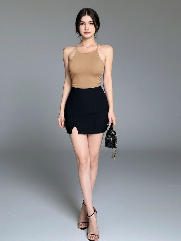 beige top