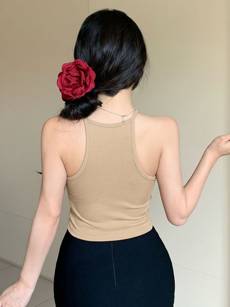 beige top