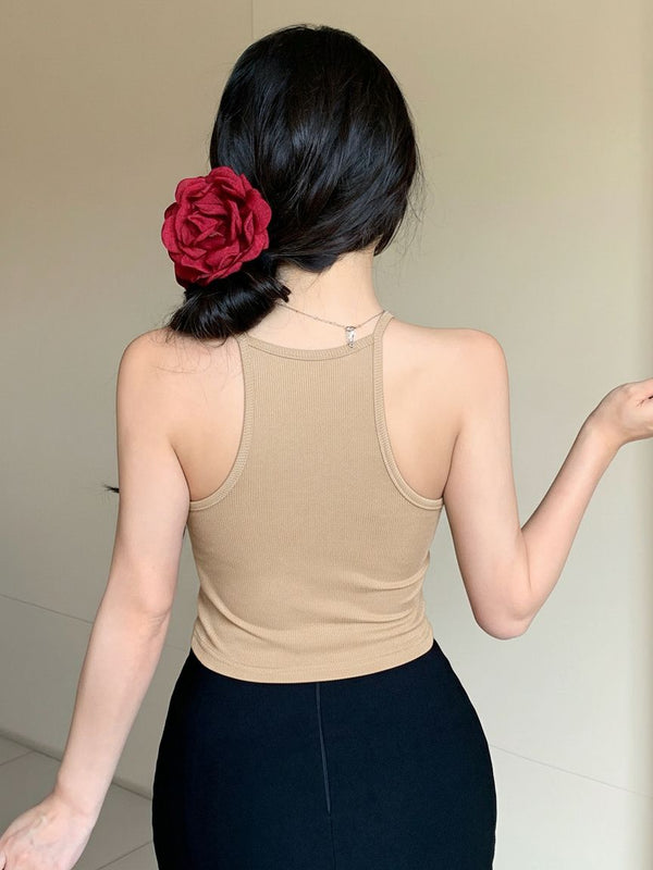 beige top