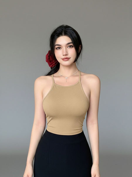 beige top