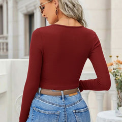 maroon top