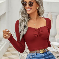 maroon top