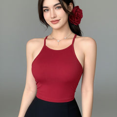 maroon top
