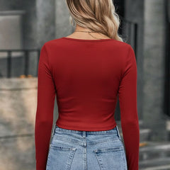 maroon top
